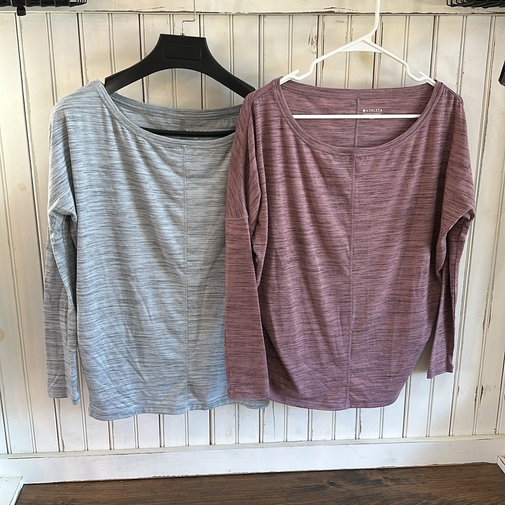 TWO Athleta Flow-Too-Essence Heathered tops